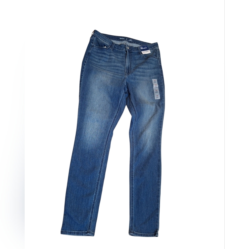 Old Navy High Rise Wow Super Skinny Jeans Ladies 14 LONG NWT CAMPECHE blue